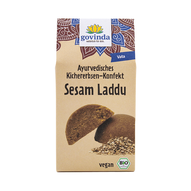 Govinda Natur | Laddu Sesam | ayurvedisches Kichererbsen-Konfekt | vegan & glutenfrei | traditionelle ayurvedische Rezeptur