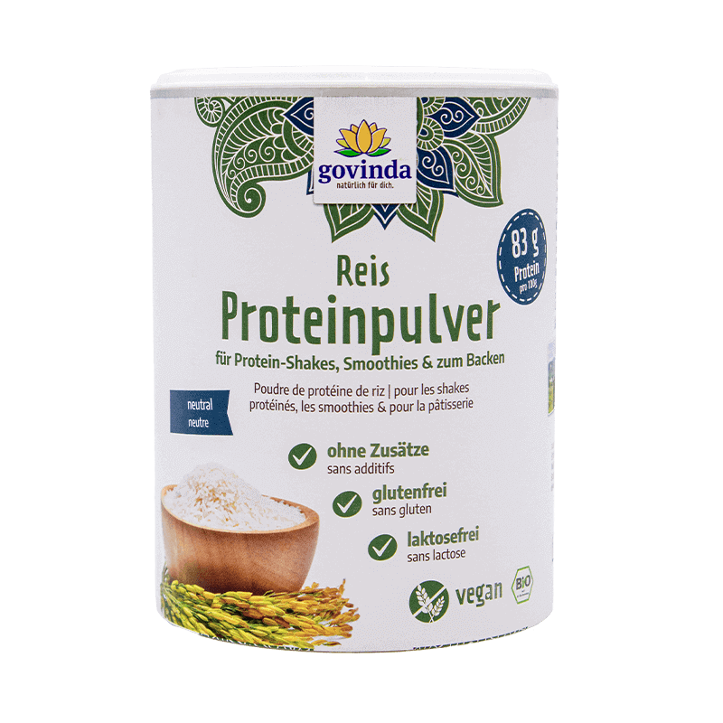 Reisprotein-Pulver – vielseitig einsetzbar dank seines neutralen Geschmacks | vegan ✓ 100 % natürlich ✓ glutenfrei