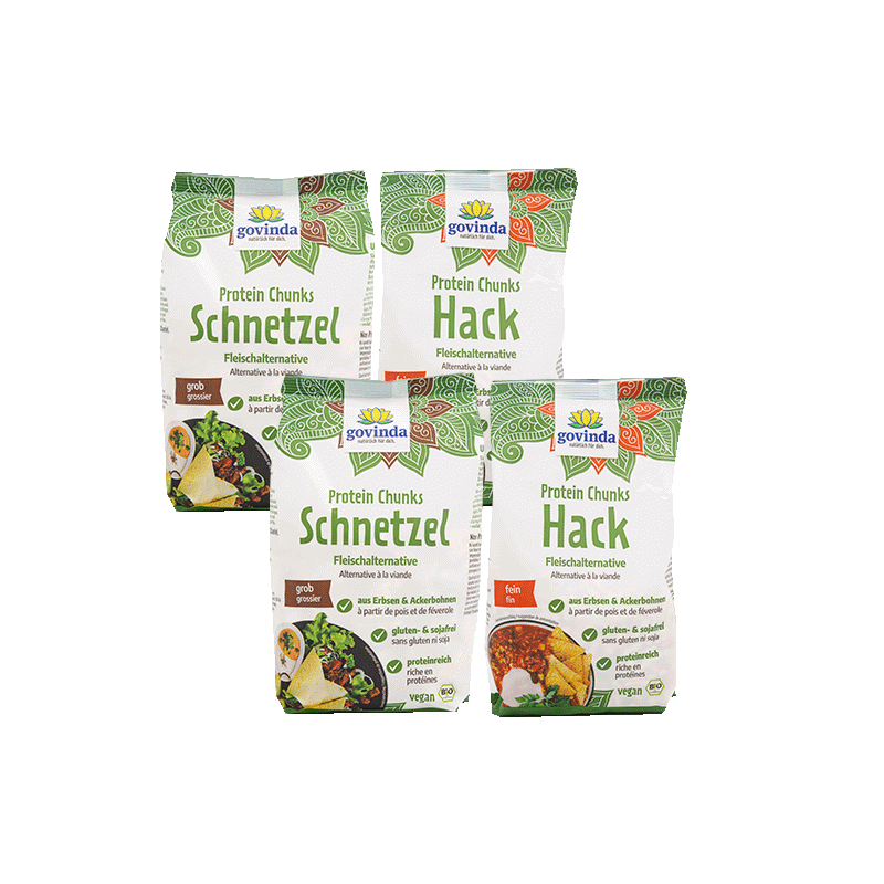 Protein Chunks: die ideale Fleisch-Alternative aus europäischen Erbsen und Ackerbohnen | vegan ✓ sojafrei ✓  proteinreich ✓100 % natürlich ✓