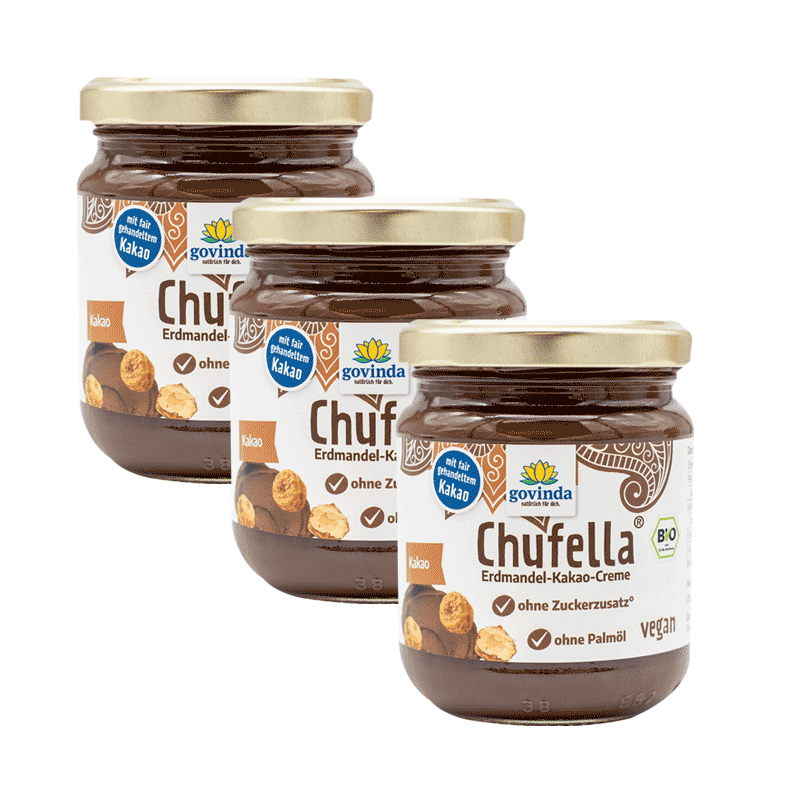 Sparpack mit drei Gläsern Chufella, erhältlich mit 10 Prozent Rabatt