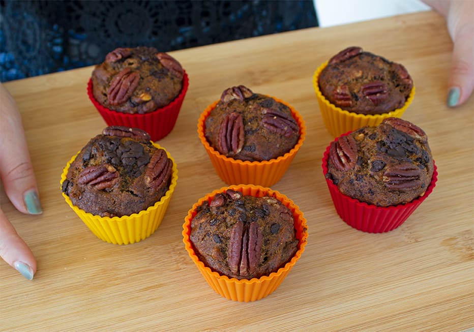 Schoko-Banane-Pekannuss-Muffins