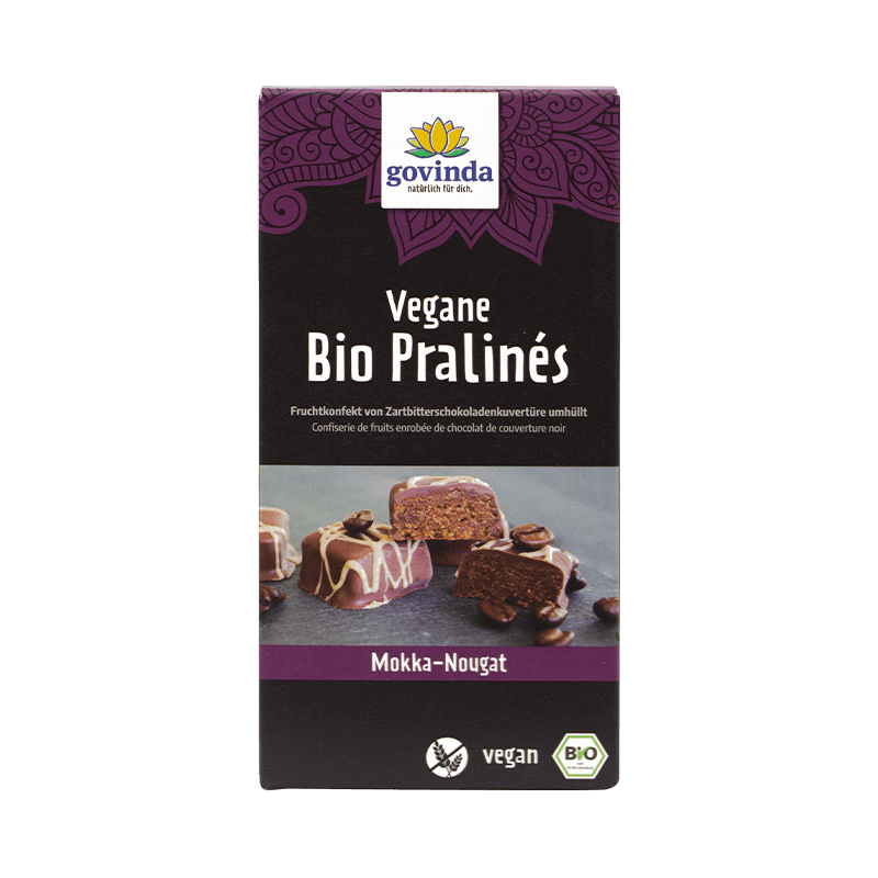 Vegane Bio-Pralinés | Mokka-Nougar | vegan ✓ glutenfrei ✓ mit fair gehandelten Datteln ✓