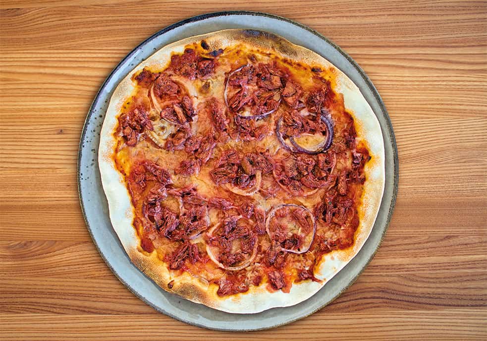 Vegane Pizza nach Thunfisch-Art