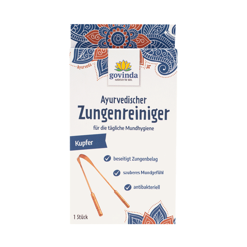 Zungenreiniger Kupfer in wiederverschließbarem Karton mit innerer Kunststofftüte
