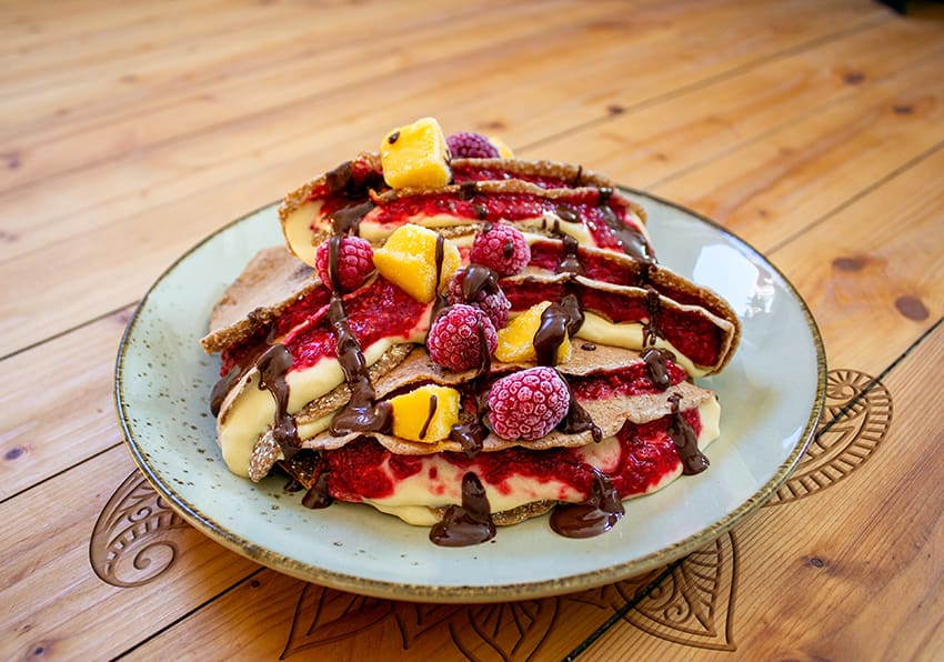 Himbeer-Mango-Crêpes