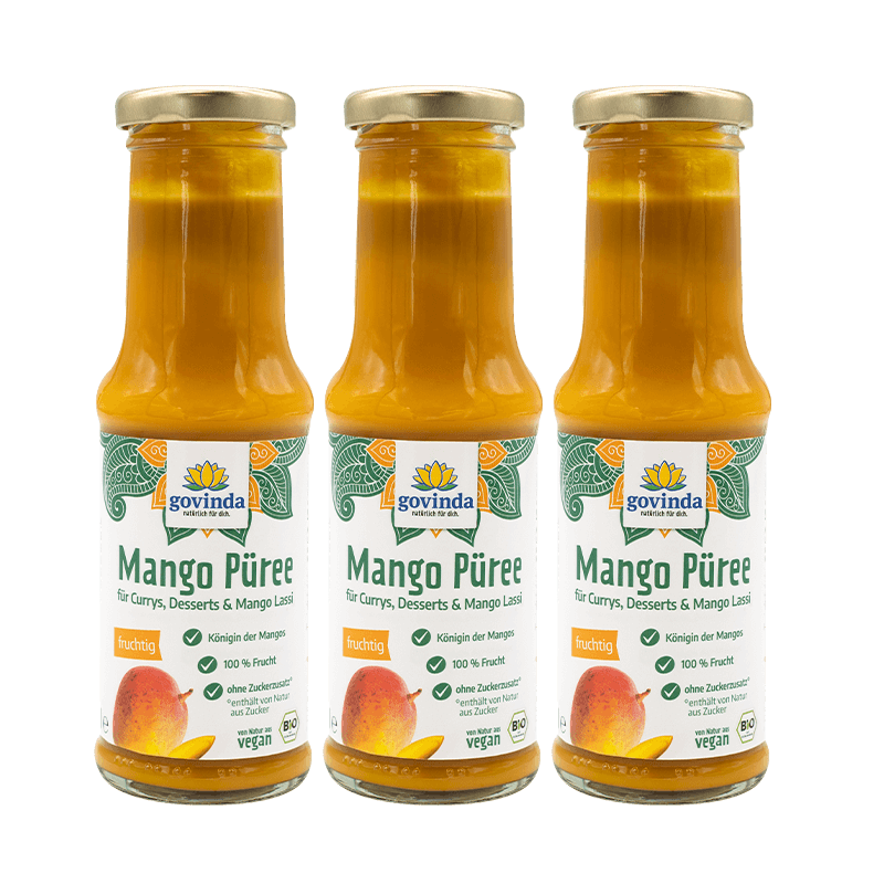 Fruchtig-frische Mango zu Püree verarbeitet. Ohne Zusätze ✓ vegan ✓ Sparpack ✓