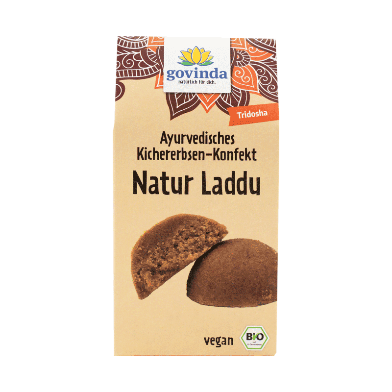 Govinda Natur | Laddu Natur | ayurvedisches Kichererbsen-Konfekt | vegan & glutenfrei | traditionelle ayurvedische Rezeptur