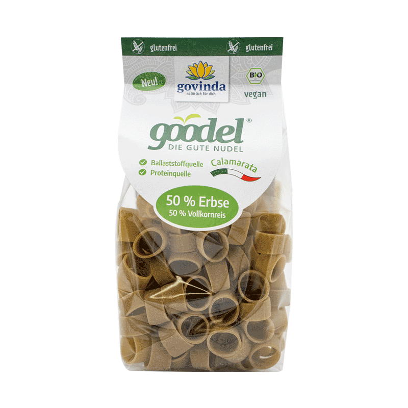 Bio Goodel Erbse und Vollkornreis Calamarata