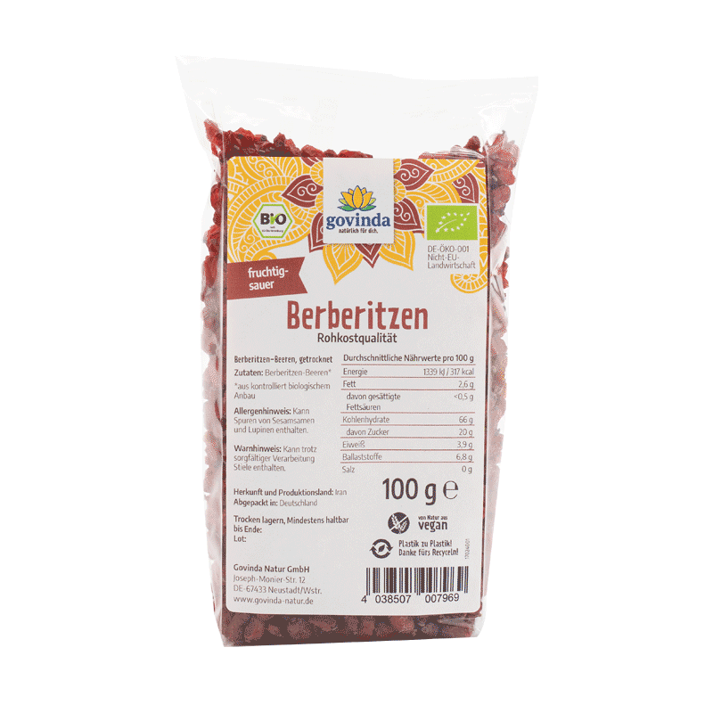 Bio Berberitzen-Beeren 100 g | Trockenfrüchte | vegan & glutenfrei