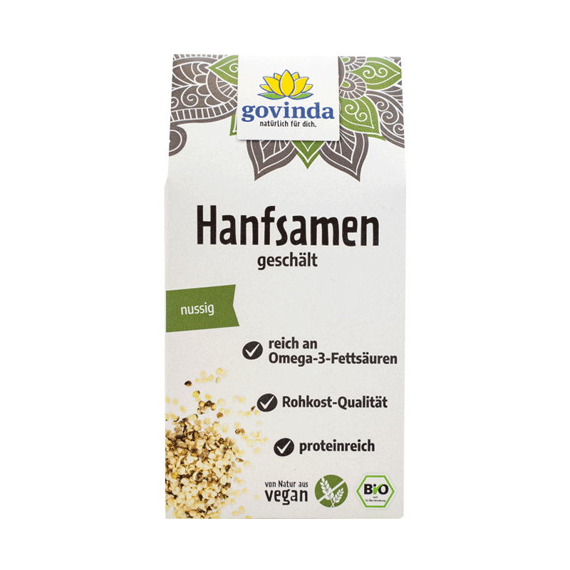 Geschälte, rohköstliche Bio-Hanfsamen – nussiger Geschmack & proteinreich | vegan & glutenfrei