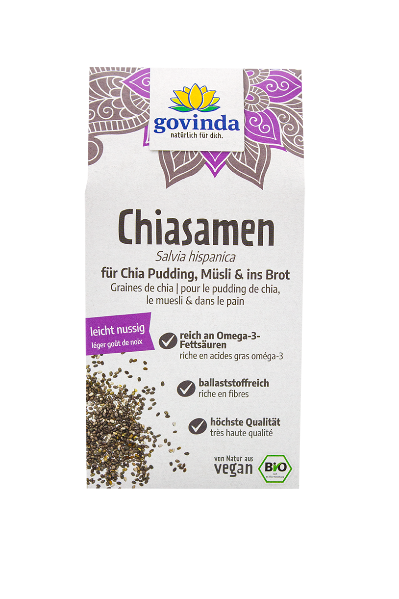 Chiasamen – die ballaststoffreichen Alleskönner für Backwaren, Müslis, Desserts & als Topping | vegan ✓ 100 % natürlich ✓ ballaststoffreich ✓