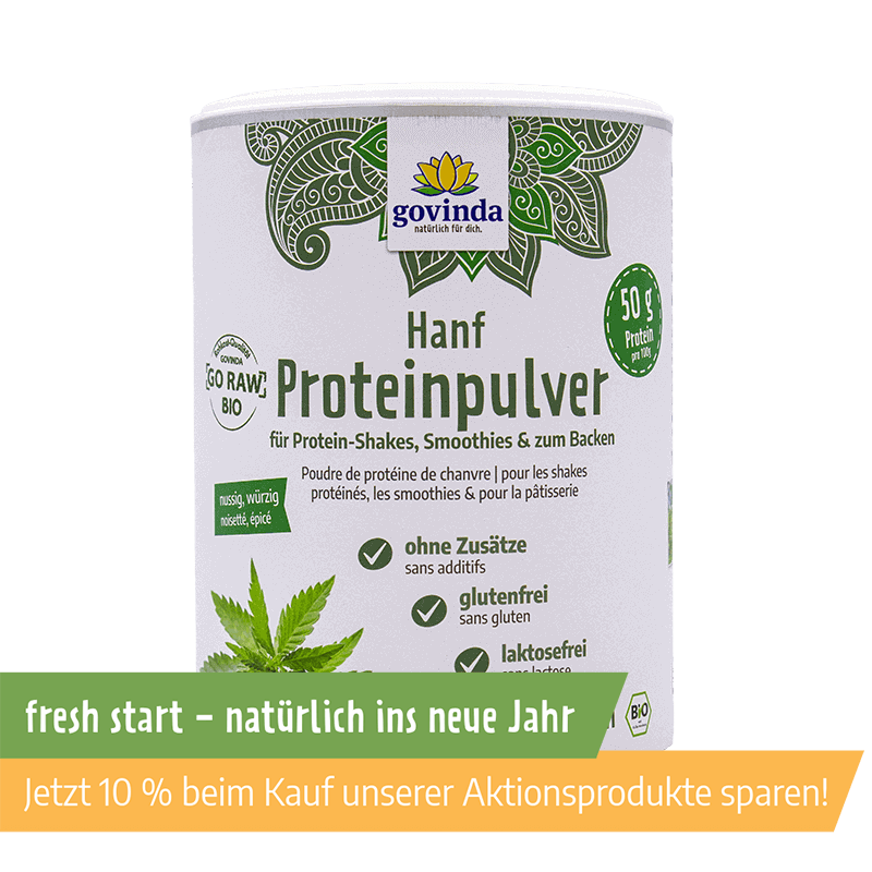Bio-Hanf-Proteinpulver – aromatischer, fein-nussiger Geschmack & ohne Zusätze | vegan & glutenfrei | 10 % Rabatt im Januar & Februar