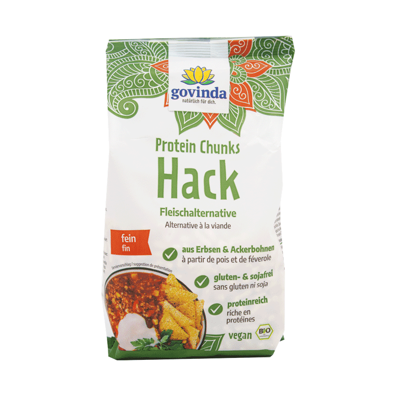 Protein Chunks: die ideale Fleisch-Alternative aus europäischen Erbsen und Ackerbohnen | vegan ✓ sojafrei ✓  proteinreich ✓100 % natürlich ✓