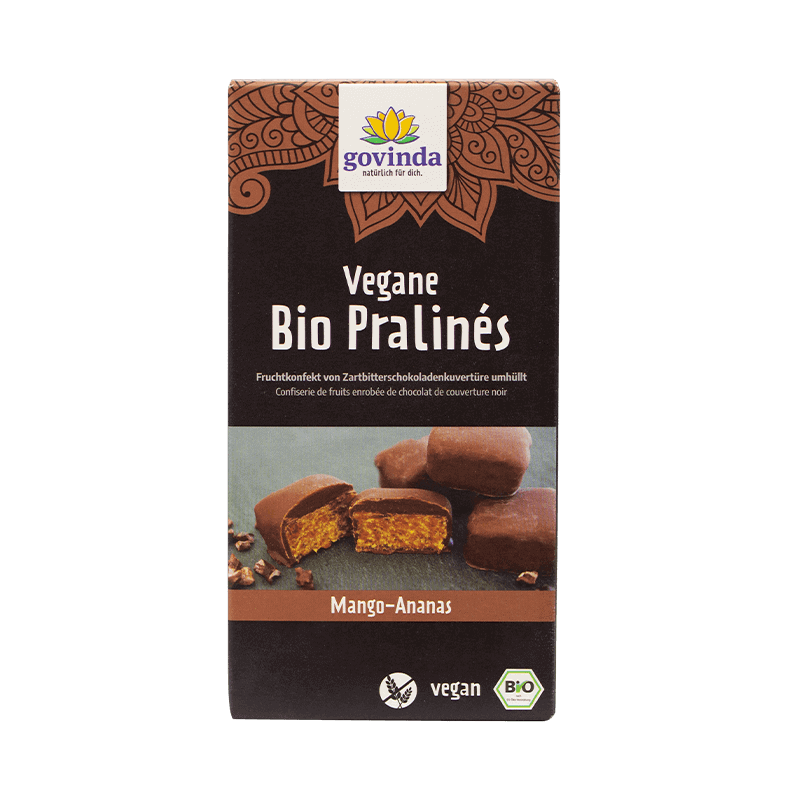 Vegane Bio-Pralinés | Mango-Ananas | vegan ✓ glutenfrei ✓ mit fair gehandelten Datteln ✓