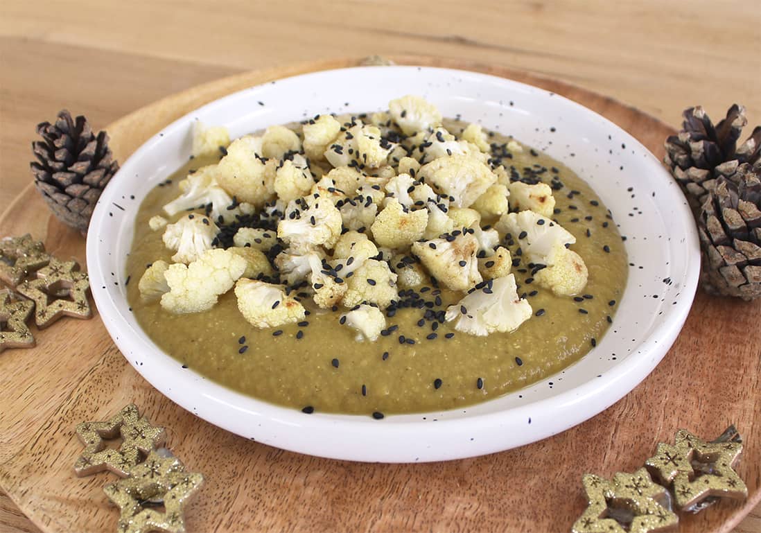 Linsenpüree mit geröstetem Blumenkohl & Sesam