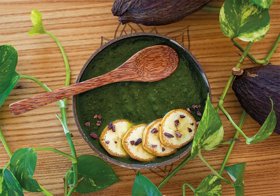 grüne Hagebutten-Smoothie-Bowl