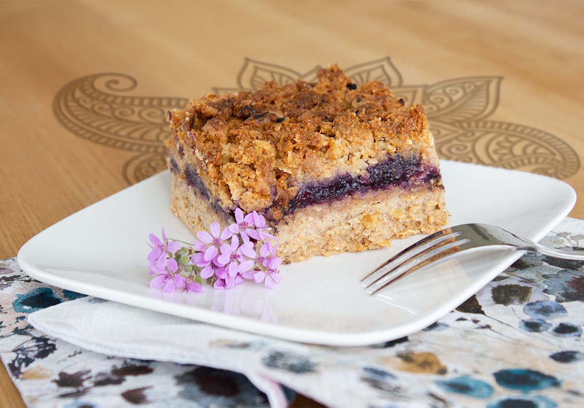 Kastanien-Heidelbeer-Schnitten