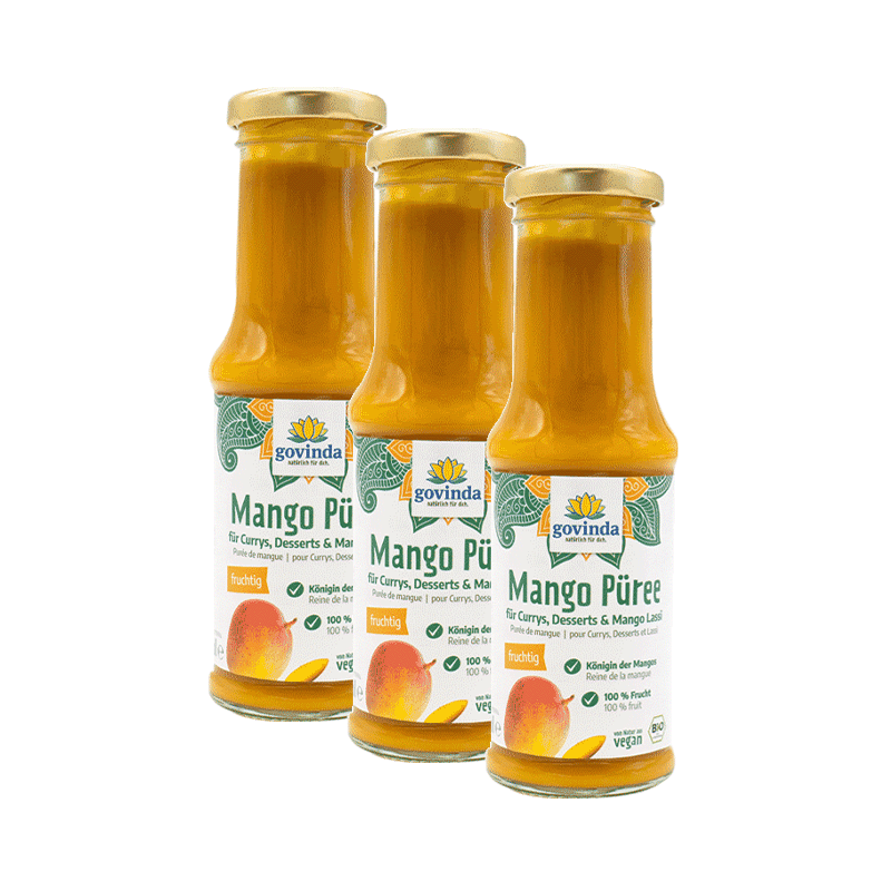 Fruchtig-frische Mango zu Püree verarbeitet. Ohne Zusätze ✓ vegan ✓ Sparpack ✓