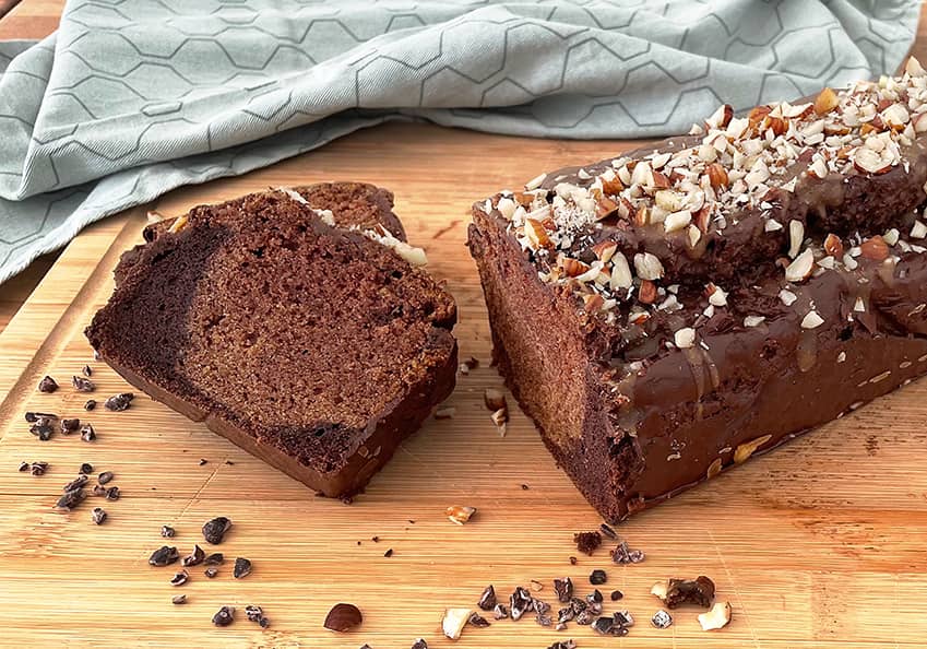 Veganer Erdmandel-Schoko-Marmorkuchen