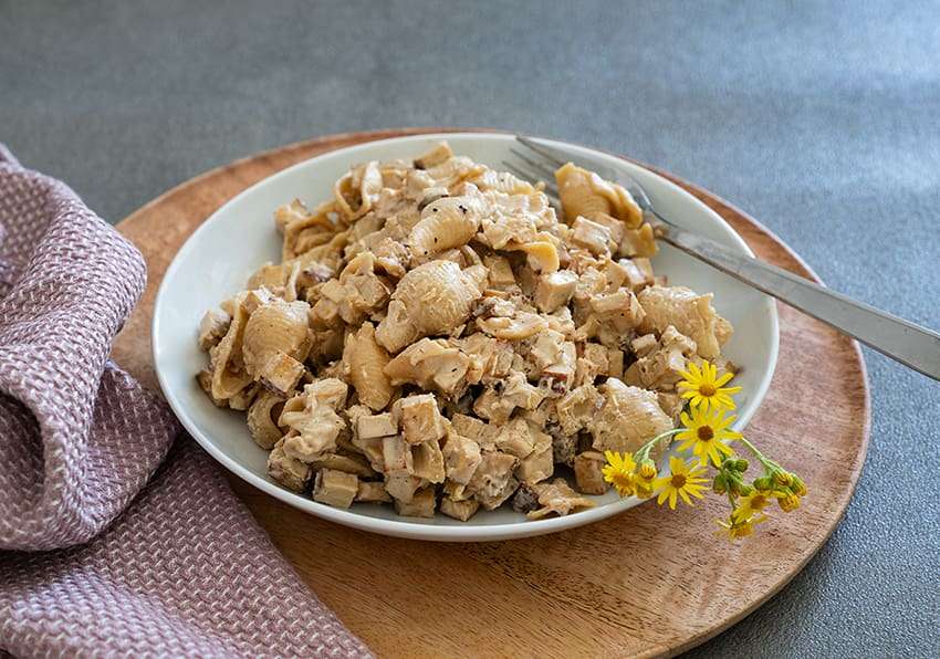 vegane Carbonara mit Zitronen-Twist