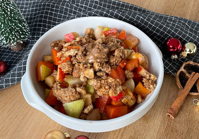 Obstsalat mit Spekulatius-Crunch