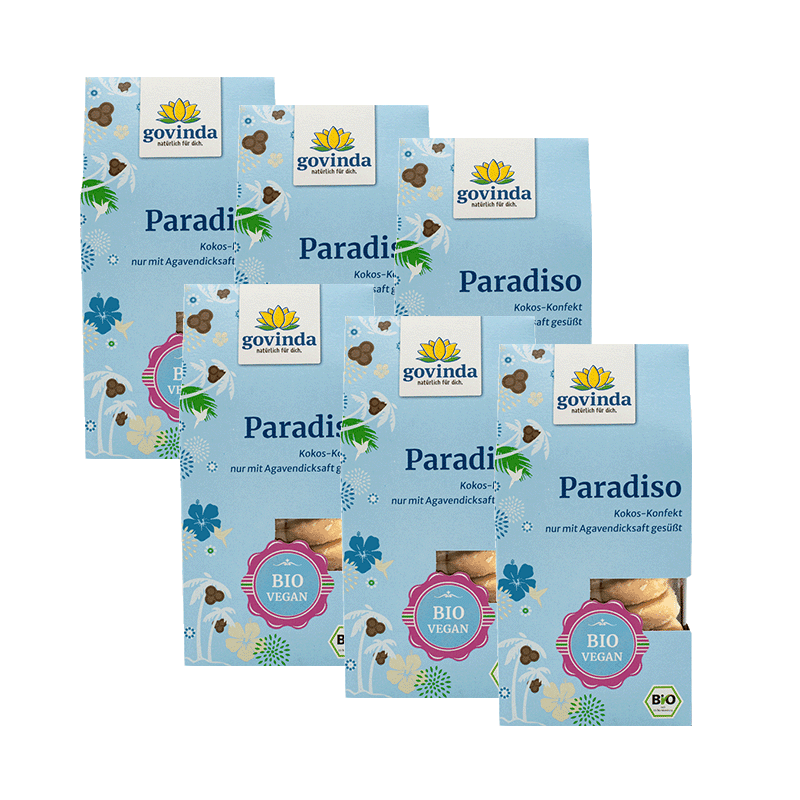 Sparpack mit sechs Packungen Paradiso Konfekt, erhältlich mit 10 Prozent Rabatt