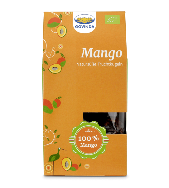 Tropisch-exotisch-fruchtige Mango-Kugel aus 100% Mango: mehr Mango geht nicht! Purer Mango-Genuss ohne Zucker ✓ vegan ✓ 100 % natürlich ✓