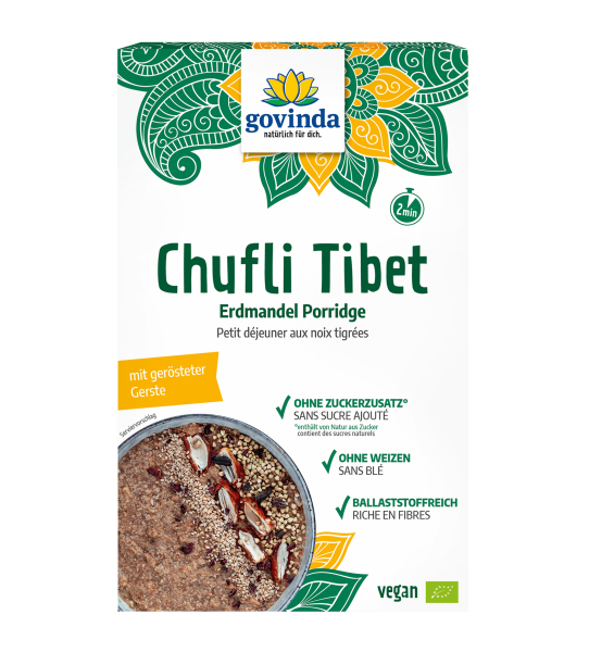 Unser Chufli Tibet schmeckt nach gerösteter Gerste & Dattel-süß. In Tibet ist Essen ein Geschenk: dazu gehört Tsampa, das in Tibet aus egerösteter Gerste hergestellt wird. bio ✓ vegan ✓ glutenfrei
