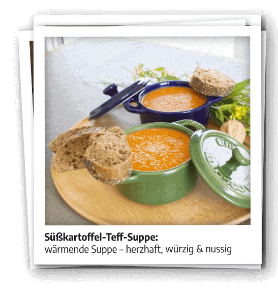 Rezept | Süßkartoffel-Teff-Suppe | vegan & glutenfrei