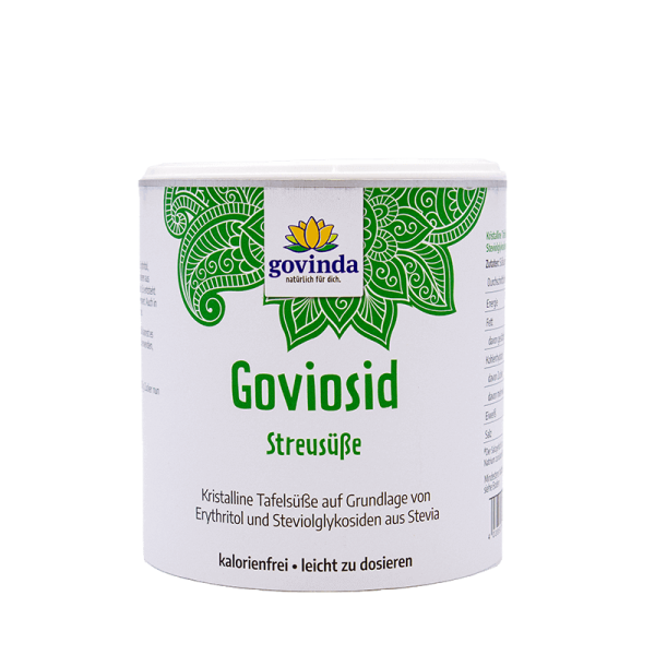 Goviosid: Kristaline Tafelsüße mit Erythritol & Steviolglycosiden. Zuckersparen ohne Verzicht | vegan ✓ 100 % natürlich ✓ kalorienarm