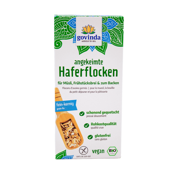 Angekeimte Bio-Haferflocken | perfekt für dein tägliches Müsli, Porridge & Overnight Oats. Glutenfreier Genuss in 100 % Rohkostqualität.